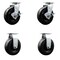 Service Caster 6 Inch Phenolic Caster Set with Roller Bearings 2 Brakes 2 Rigid SCC SCC-20S620-PHR-TLB-2-R-2 - alternate 1